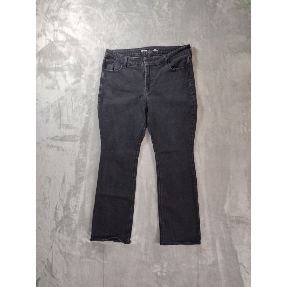 Old Navy Bootcut Jeans Womens 14s Black Mid Rise Cowgirl Western American Casual
